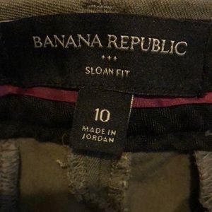 Straight leg tapered pants. Color is more of an olive green